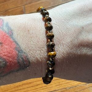 Tiger Eye Crystal Gemstone Stretch Bracelet Natural Healing Energy